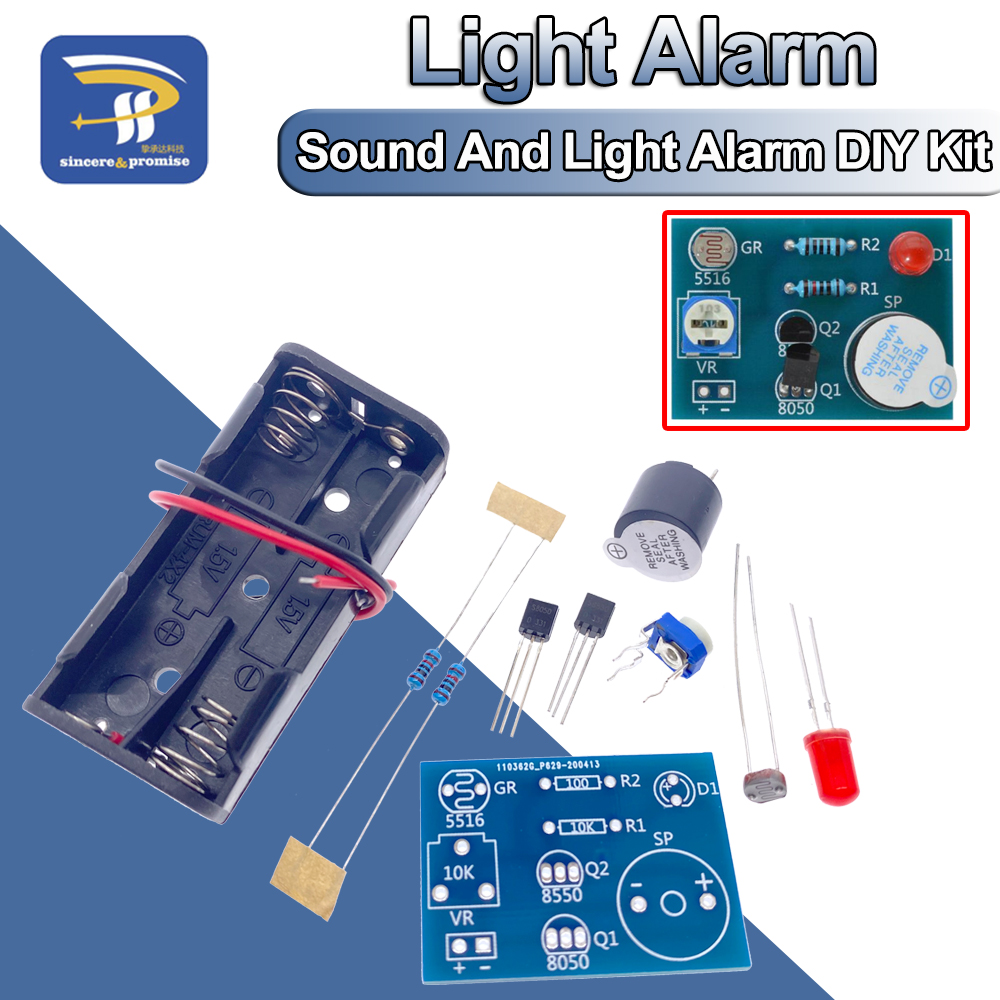 Diy Electronics Music - Światłoczuły Alarm dźwiękowy i świetlny zestaw